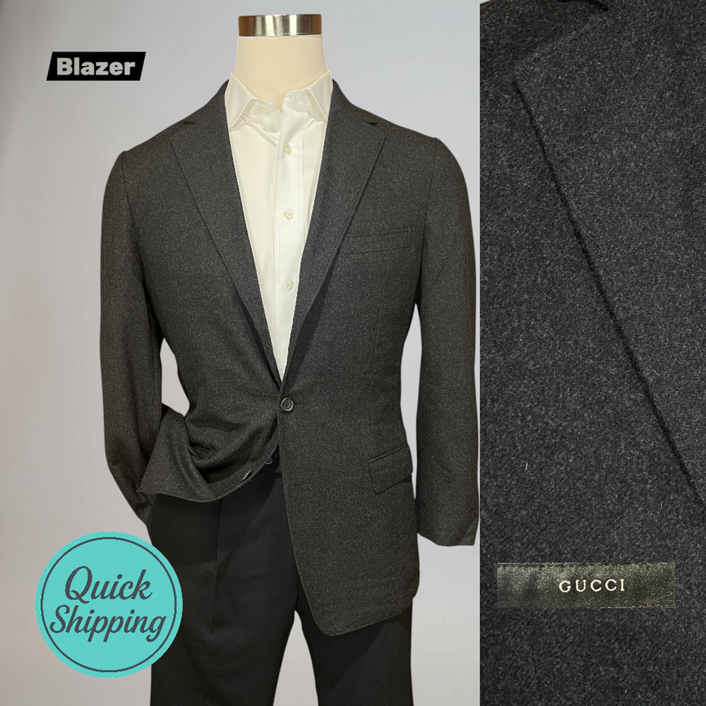 Gucci Soft Weekender 40R Tailored Fit Gray Unlined Sport Coat 3/2 Roll